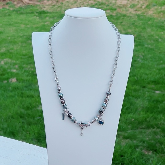 A62 Handmade Baroque Shape Tahitian Sea Pearl Necklace